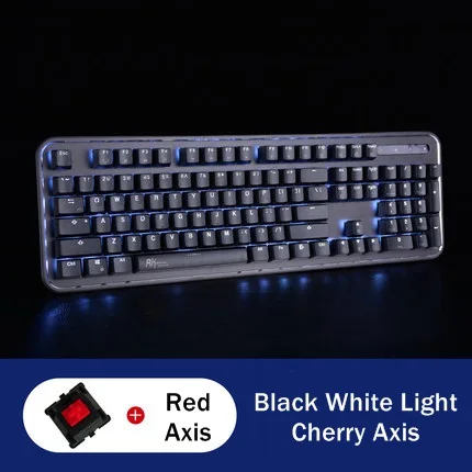 BL Cherry Red Axis Royal Kludge RK960 Двухрежимная Проводная/Bluetooth Беспроводная механическая клавиатура Ретро круглая клавиша для настольного компьютера ноутбука планшета мобильного - Цвет: BL Cherry Red Axis