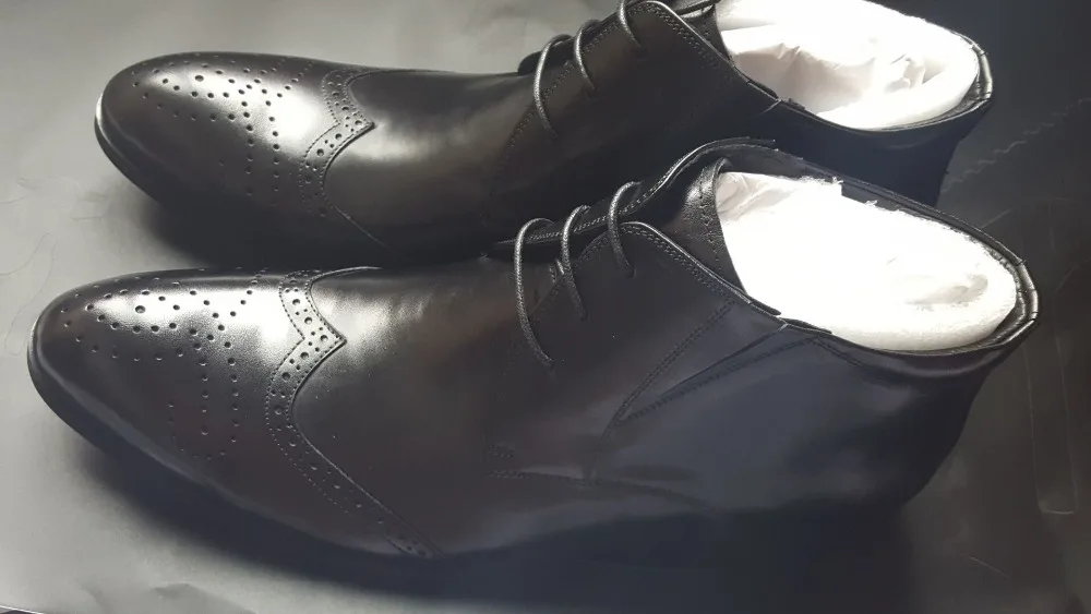 Lace-Up Men's Oxfords Male High Top Shoes Casual Carved Mocassin Homme Genuine Leather Pointed Toes Ankle Boots Dress | Обувь