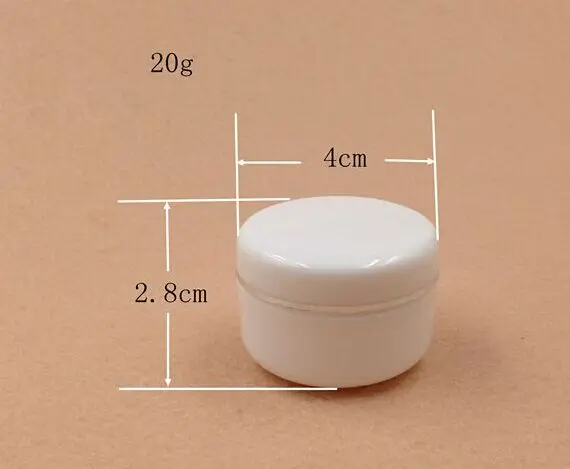 100pcs 20G white round cream bottle with silver line, cosmetic white 20g cream jar ,Cosmetic plastic round Cosmetic Packaging