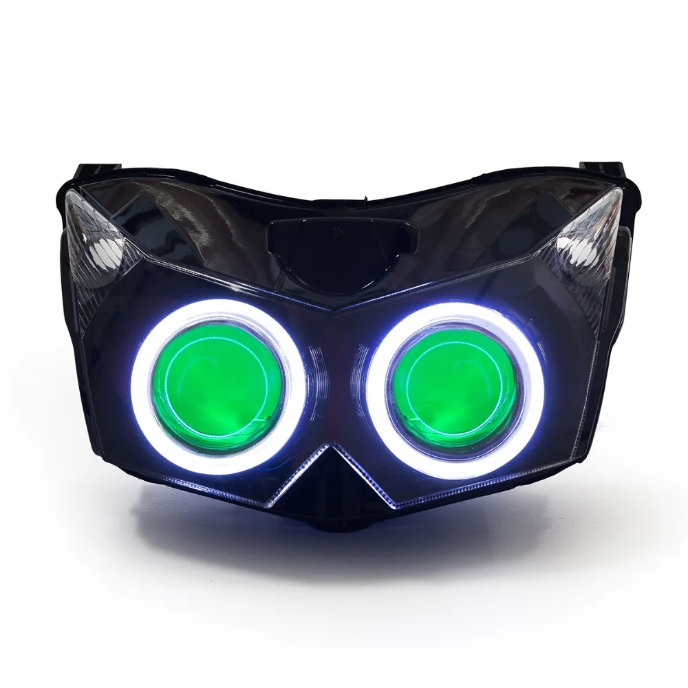 KT Мотоциклов Фара для Kawasaki Z750 2007 2010 Полностью Фары Hid Комплект Frontlamp Ангел Гало