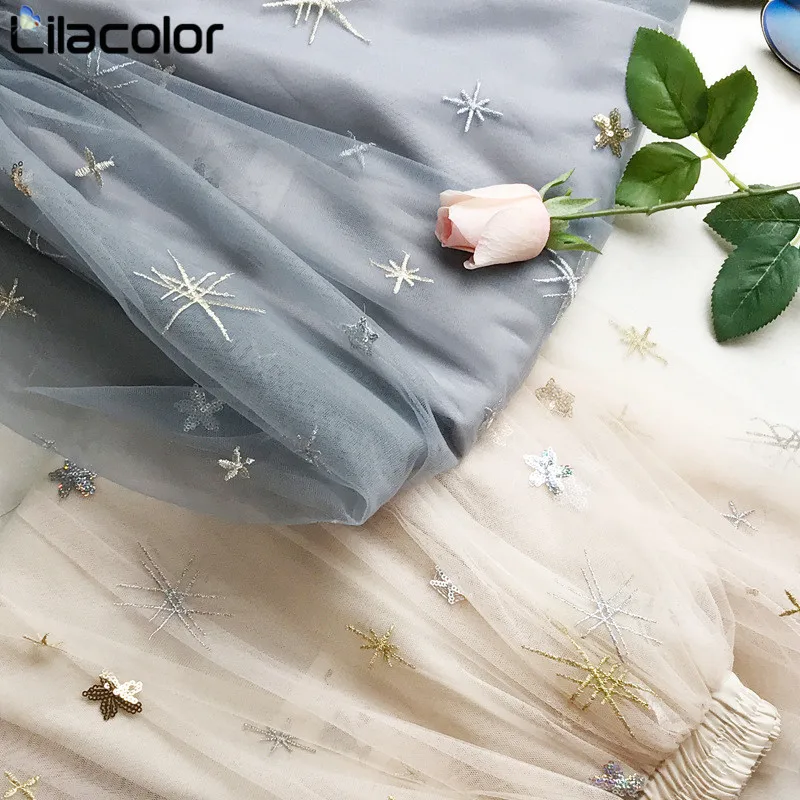 Lilacolor пачка тюль сетки Юбки женские длинные макси юбки 2019 корейские демисезонные