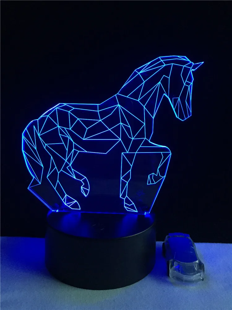Горячая Распродажа животные детские игрушки Pentium horse 3D светодиодный USB светильник