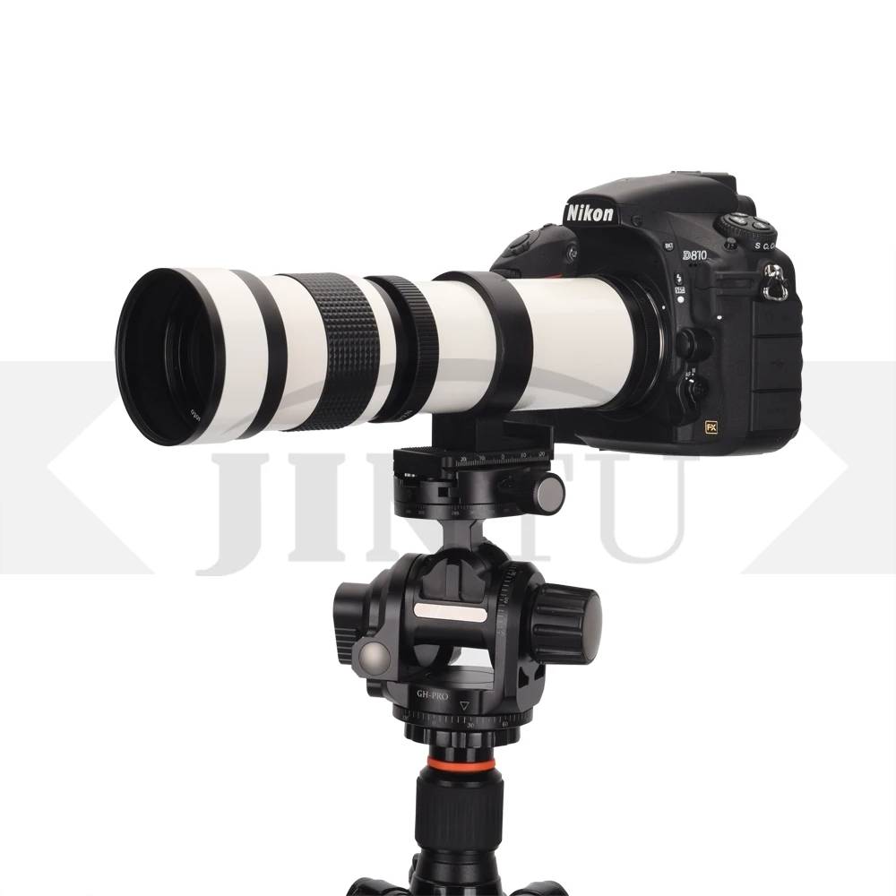 Телеобъектив JINTU 420-800 мм F/8 3-F16 MF белый с креплением T2 для NEX NEX3 NEX5 NEX6 NEX7 A6300 A6500 A7 A7R |