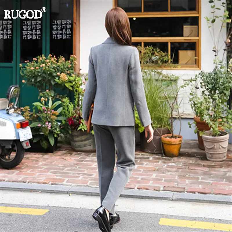 Женский костюм Rugod офисный деловой из хлопка и штанов 2018|pant suits|pant suit setformal suits for women