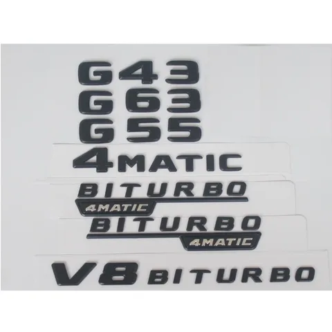 Плоский матовый черный задний багажник буквы значки-эмблемы для Mercedes Benz G43 G63 G55 G65 AMG V8 BITURBO 4matic 2017 +