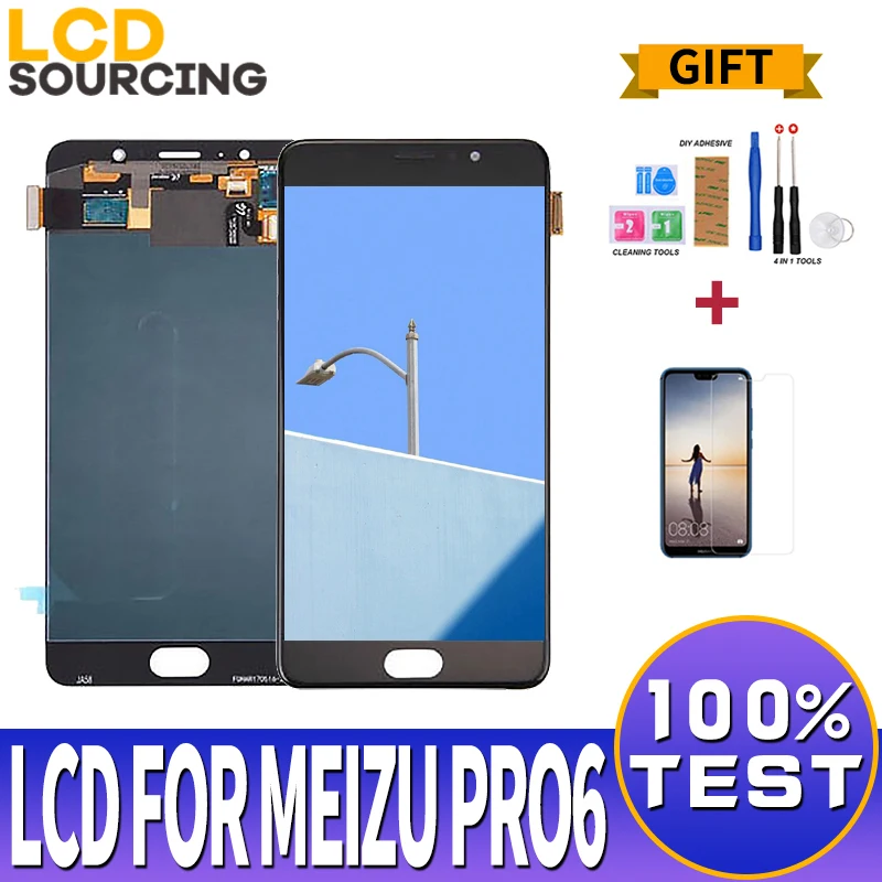 ЖК дисплей 5 2 дюйма для Meizu Pro 6 экран + Сенсорное стекло дигитайзер рамка в сборе