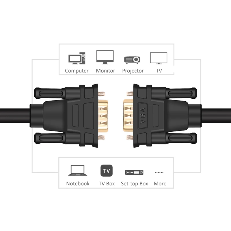 Адаптер VGA HDMI к Удлинительный кабель Цифровой аудио конвертер разъем со