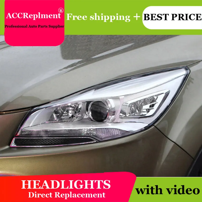 Автомобильный Стайлинг 2013-2016 для Ford Escape фары U angel eyes LED light bar Q5 bi xenon объектив
