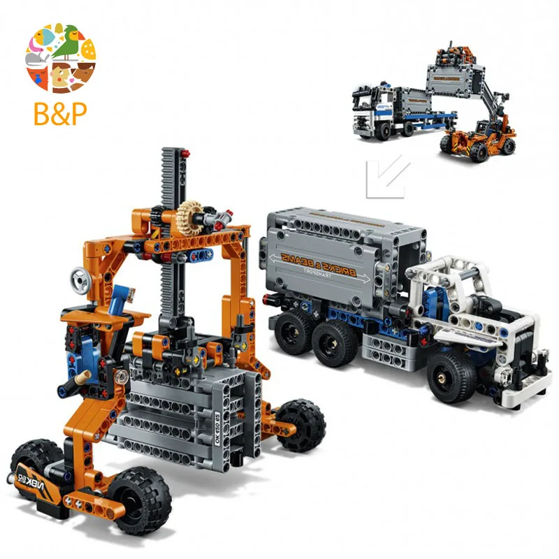 42062 631Pcs Technic серия контейнеровозов и грузчиков строительные блоки кирпичи