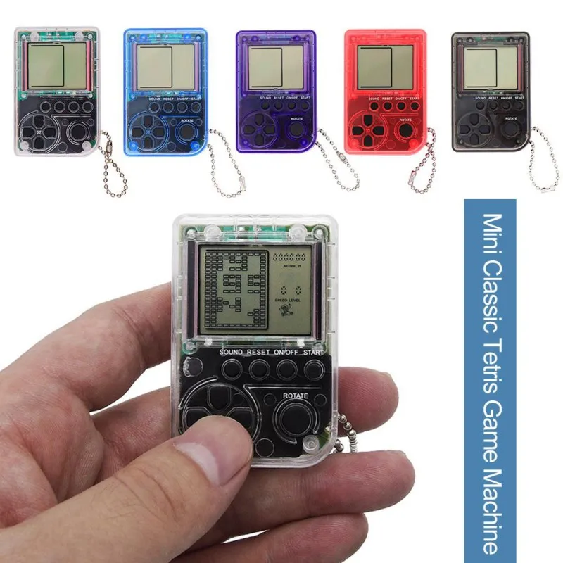 Mini Classic Game Machine Children's Handheld Retro Nostalgic Console With Keychain Tetris Video | Электроника