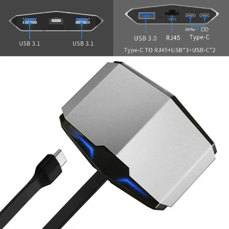 USB3.1 Usb Hub Type C к HDMI USB3.0 RJ45 адаптер для MacBook Samsung Dex S8/S9 Huawei P20 Pro usb c Thunderbolt 3 док