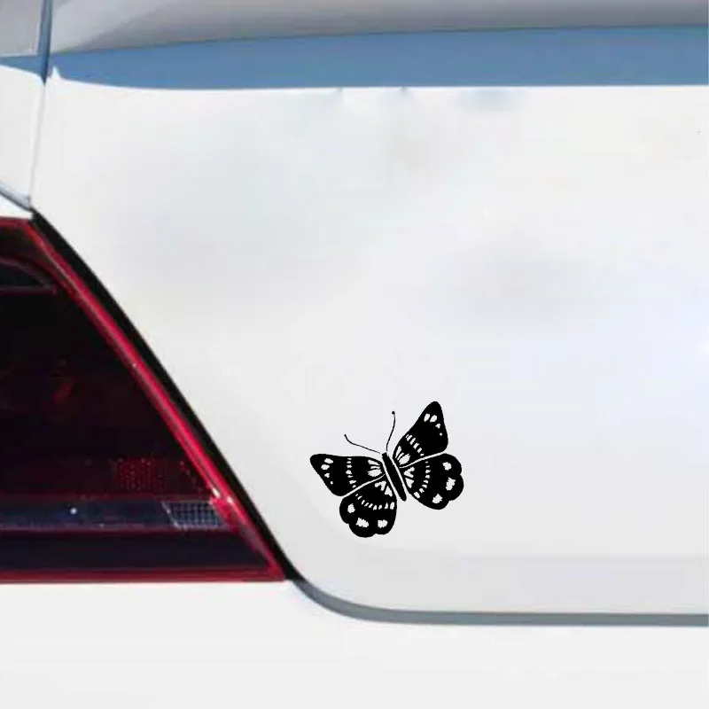 YJZT 15.2CM*11.8CM Floating Butterfly Beautiful Bug Insect Vinyl Decal Car Sticker Black/Silver C19-0480 | Автомобили и мотоциклы