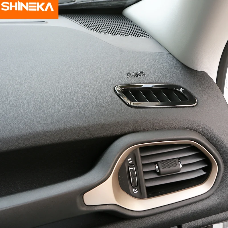 SHINEKA Car Styling Dashboard Air Conditioning Vent Outlet Decoration Frame Cover Trim for Jeep Renegade 2015+|air conditioning vent covers|dashboard