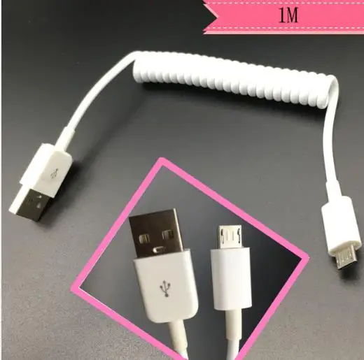Usb Micro 5P телескопическая пружина Android Huawei Samsung Sony Мобильный телефон линия передачи