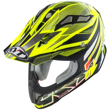 Stripe Yellow Fluo KYT внедорожный шлем мотоциклетный шлем DOT или ECE сертификат STRIKE EAGLE - Цвет: Stripe Yellow Fluo