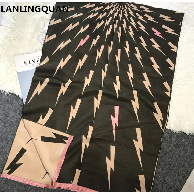 Новый шарф Элитный бренд кашемир пашмины зима женщина Шарфы для женщин Lightning