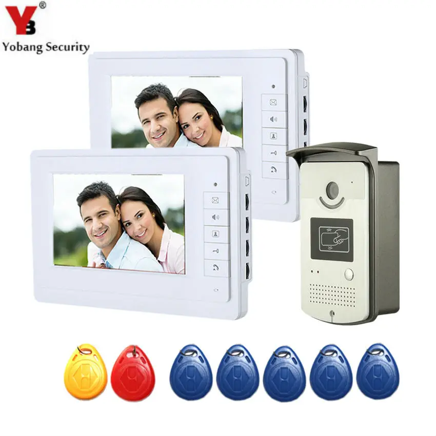 YobangSecurity проводной 7 &quotдюймовый видео дверной звонок телефон Интерком RFID карта