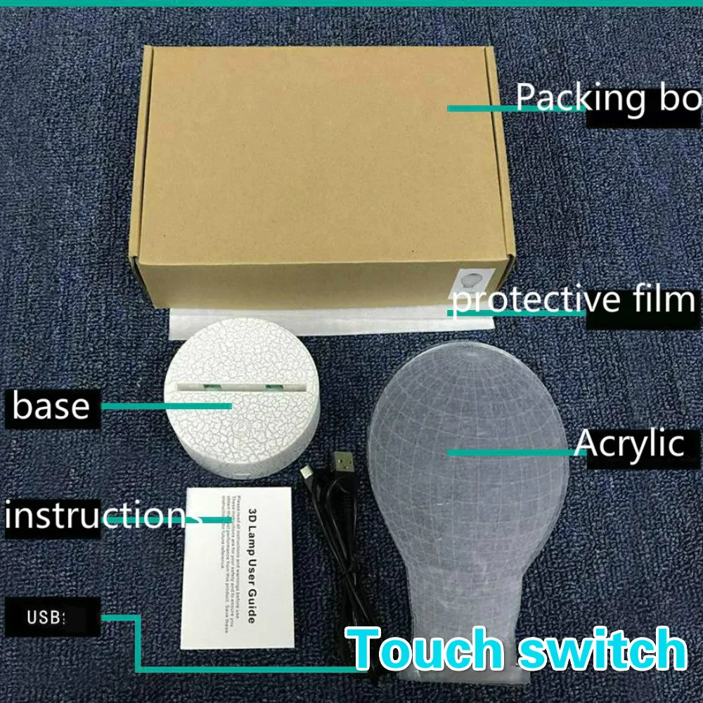 Оптовая продажа с фабрики клетка птица 3d ночной Светильник Красочный