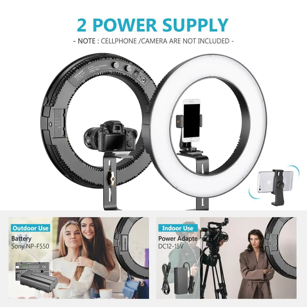 Neewer 14 дюймовый Dimmable bi цвет SMD СВЕТОДИОДНЫЙ кольцевой светильник ing комплект для
