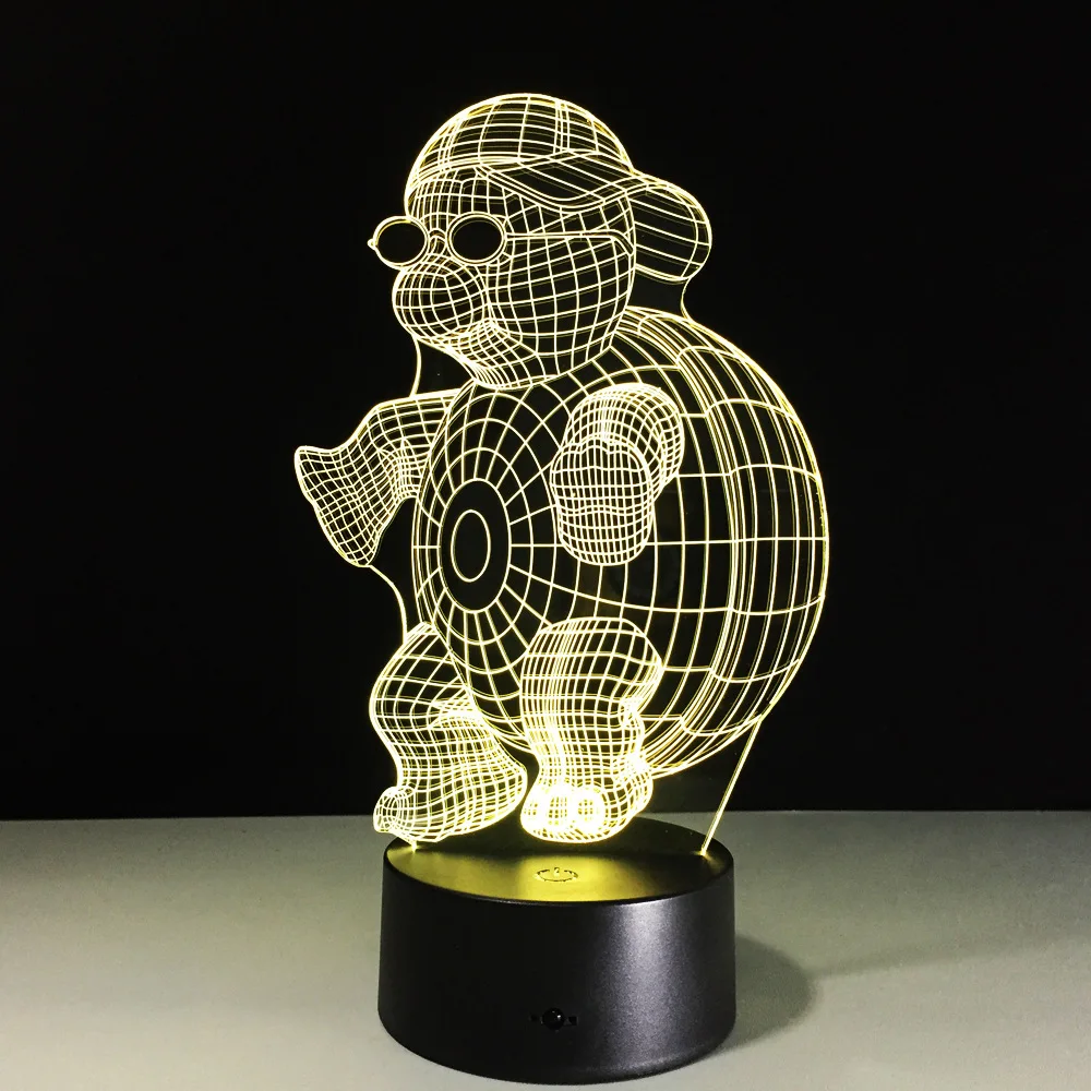 Черепашки ниндзя с солнцезащитными очками 3D светодиодный Ночной светильник