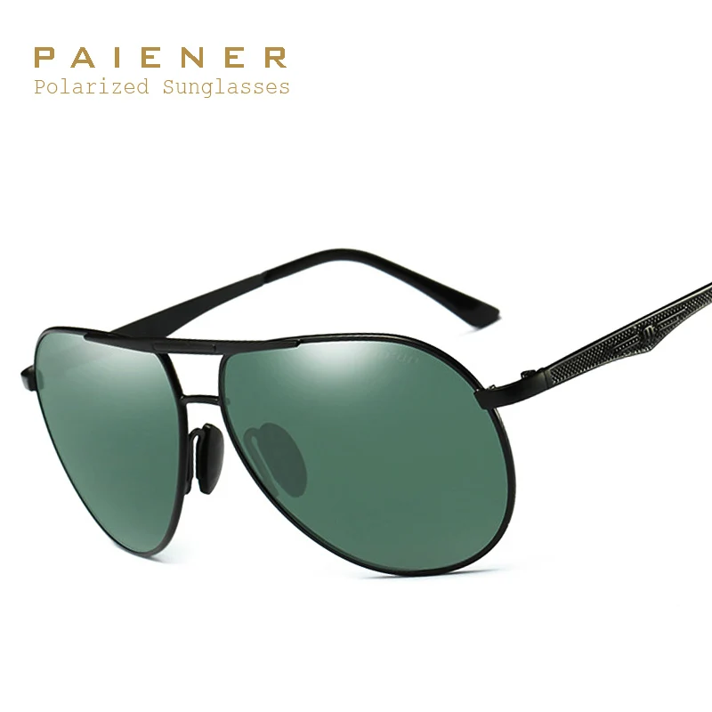 Солнцезащитные очки Мужские поляризационные в алюминиевой оправе авиаторы с