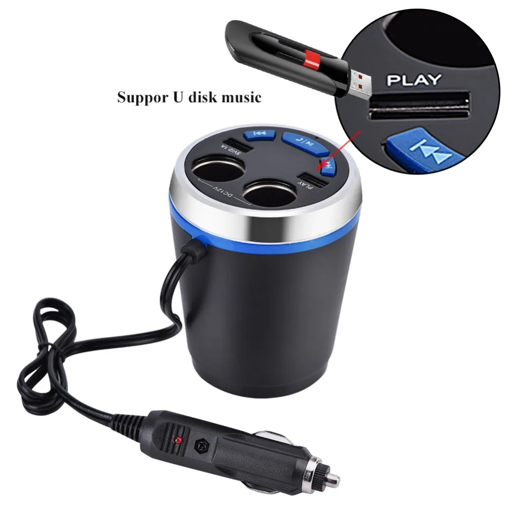 Автомобильное зарядное устройство SOONHUA с двумя usb портами Bluetooth fm передатчик