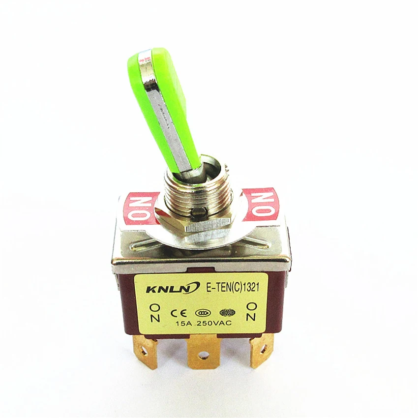 1 шт. 25A рычажный переключатель 6 Pin ON-ON рокер DPDT 250V 15A E-TEN1321 High-end сварки ноги зеленая