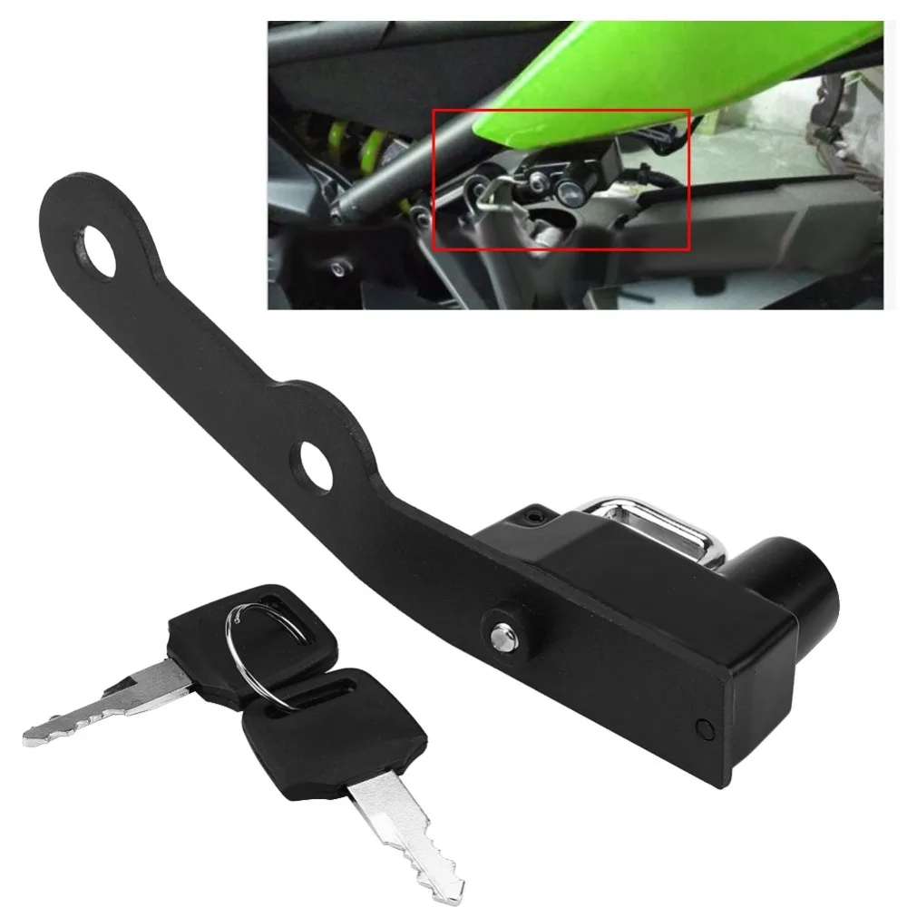 

Motorcycle Helmet Lock Mount Hook Black Side Anti-theft Security Alloy with 2 Keys Fits for Yamaha MT-09 FZ-09 FJ-09 XSR900