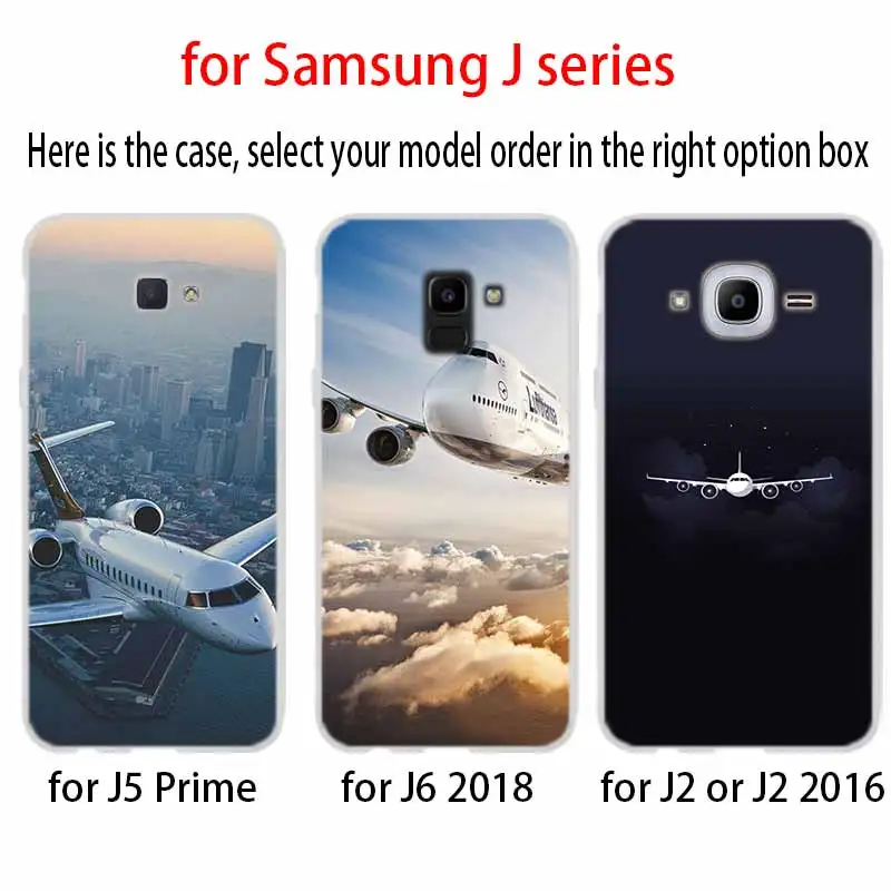 Airplanes design For Phone Case Samsung Galaxy j6 J8 J7 J5 J3 J4 Plus 2018 2017 2016 J610 Prime Soft Silicone Coque | Мобильные