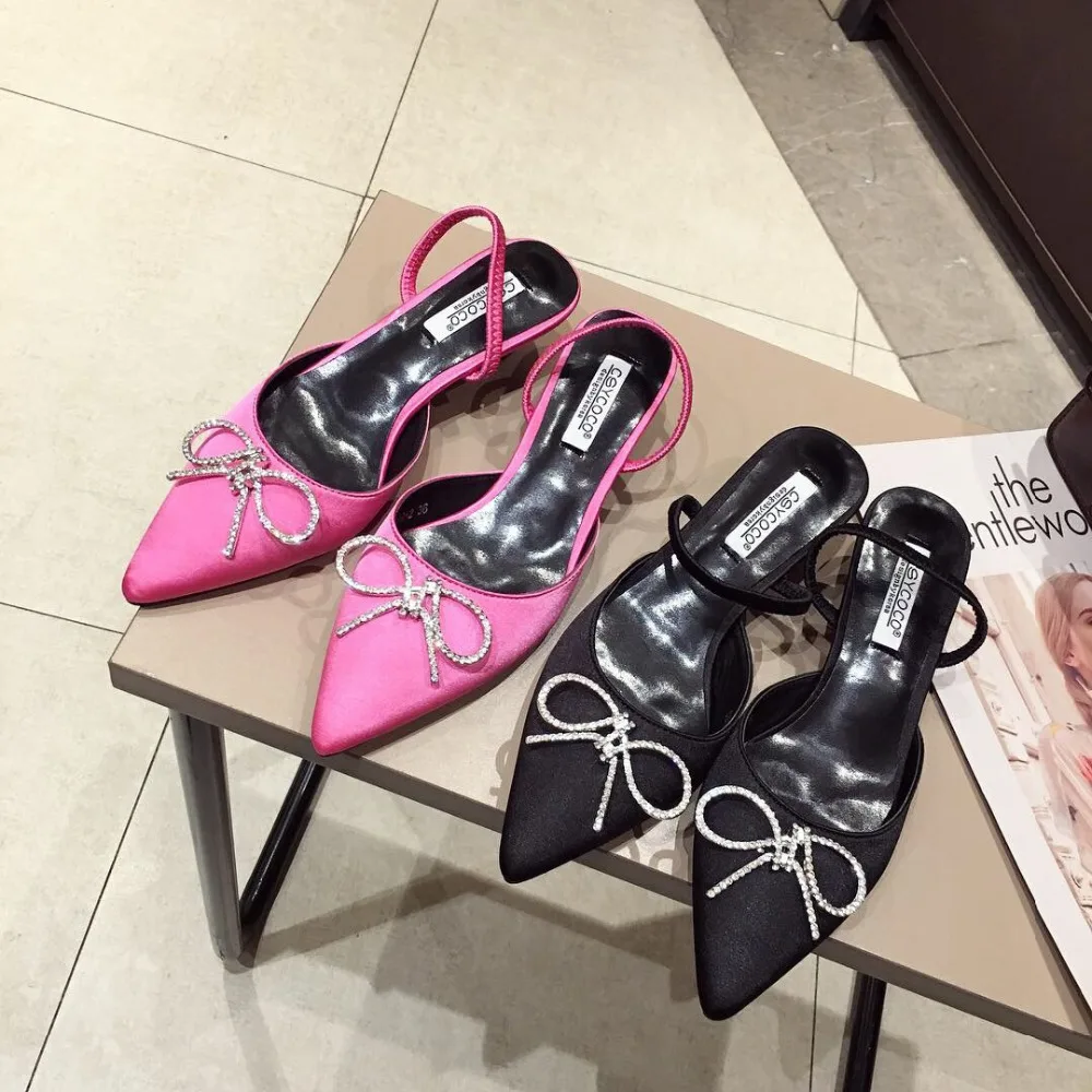 Брендовые блестящие шлепанцы с кристаллами femme sapatos розовые шелковые Тапочки