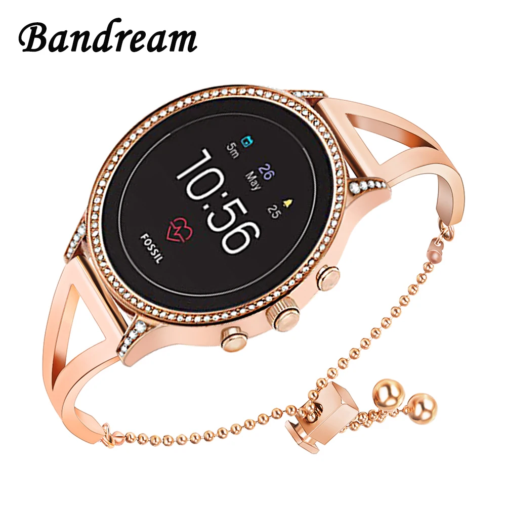

Women Jewelry Watchband for Fossil Gen 4 Q Venture HR /Gen 3 Q Venture Stainless Steel Band Female Strap Quick Release Bracelet