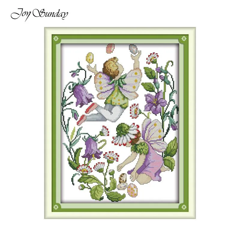 Joy Sunday Cross stitch Cartoon Cotton drawing Flower Faerie Cross stitch patterns DIY DMC Cross stitch Sets For Embroidery kits - Цвет: Cross Stitch-C526