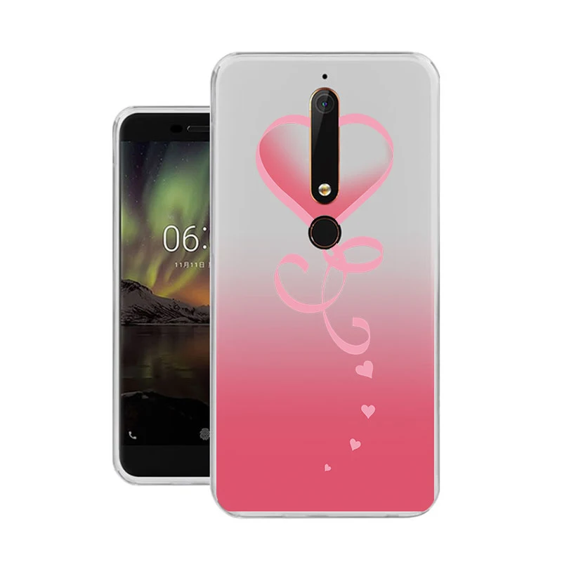 ТПУ прозрачный градиентный телефонный чехол для nokia3 nokia5 nokia6 nokia8 N540 N535 с цветком в
