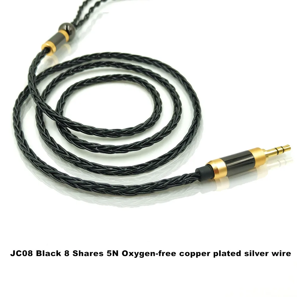 FENGRU DIY JCALLY черный JC08 5N OFC 8 акций 200 ядер кабель для наушников для Shure SE215 IE80 KZ ZST ZSN Pro ZS10 Pro ZSX
