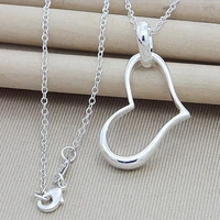 fashion jewelry 925 silver heart love pendant necklaces jewelry women girl wholesale free shipping n307