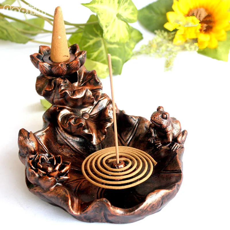 Creative Lotus Backflow Incense Burner Waterfall Incense Stick Holder Waterfall Censer Home Decoration