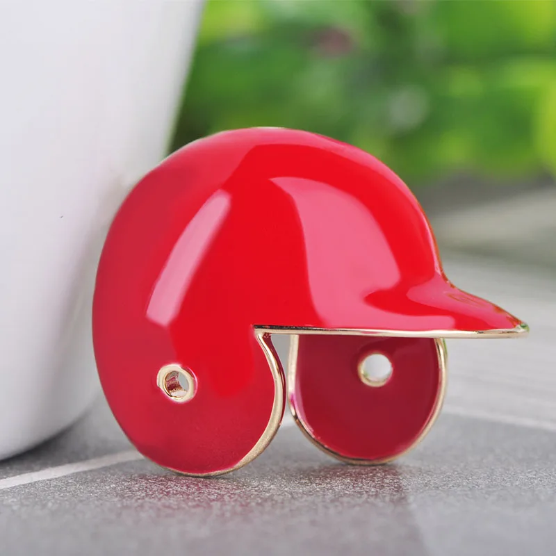 Blucome Vivid Red Baseball Cap Shape Brooches Gold Color Enamel Jewelry Boys Men Sportsman Hat Clothes Accessories Creative Pins | Украшения
