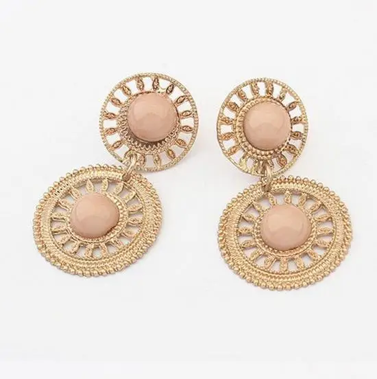 Женские серьги гвоздики с золотым узором стразы B2.55|fashion stud earrings|stud earringsstud earrings for
