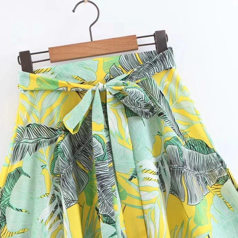 Klacwaya Женская юбка миди с цветочным принтом 2019 модная женская плиссированная