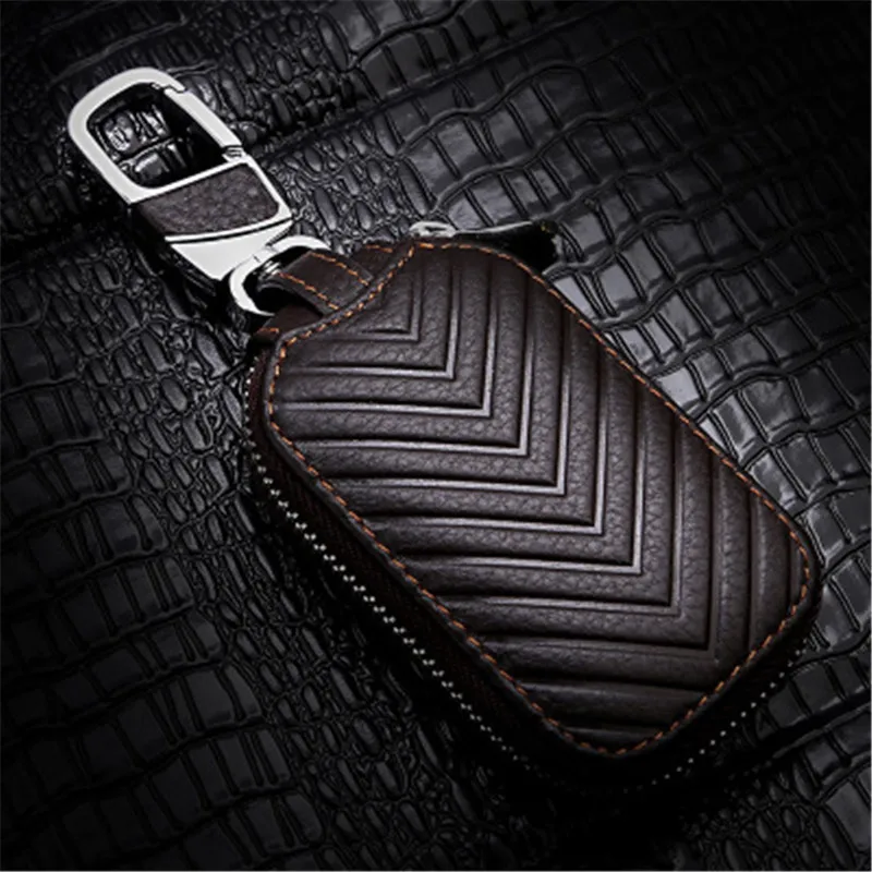 brown Автомобильный чехол-бумажник из натуральной кожи для Toyota Rav4 Prius Corolla Highlander Fortuner Avensis Land cruiser - Название цвета: brown