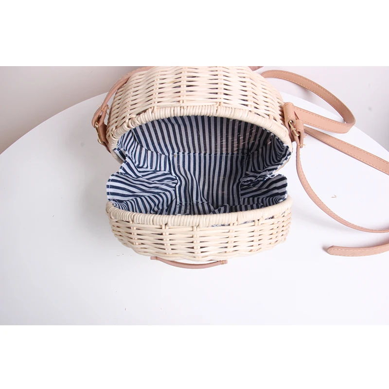 Новый круглый ротанга соломенная сумка для Для женщин летние Путешествия