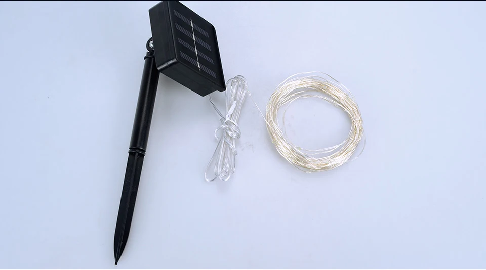10 м RGB LED Рождество огни IP67 Водонепроницаемый Солнечный свет Медь строка огни 100 светодиодов диода гирлянда Фея огни Наружное освещение