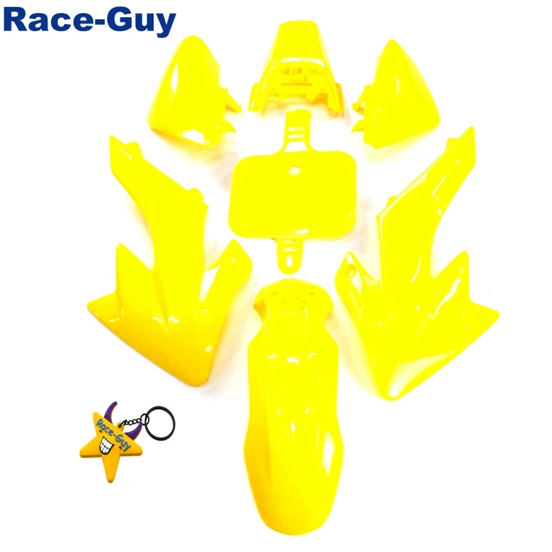 Yellow Plsatic обтекатель наборы для тела 50cc 70cc 90cc 110cc 125cc 140cc 150cc 160cc китайский Байк XR50 CRF50 SSR Thumpstar GPX топает - Цвет: Yellow