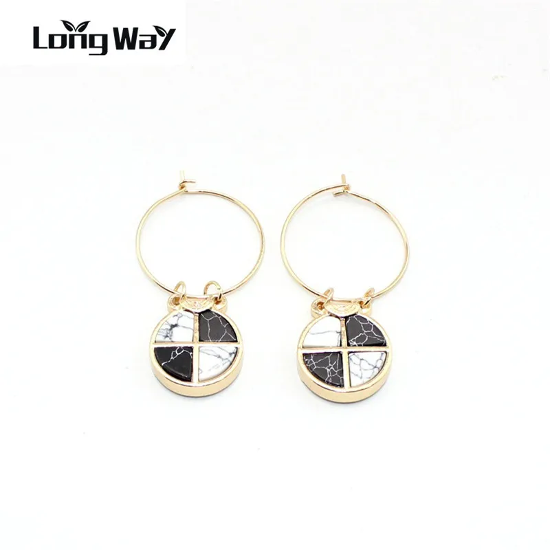 

LongWay 2019 Round pendants inlaid earrings copper earrings personalized For Women Crystal Wedding Earrings SER170072