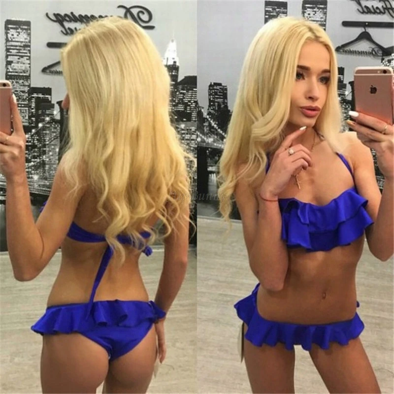 Сексуальный бандо купальные костюмы с оборками набор оборки Maillot De Bain Femme 2018