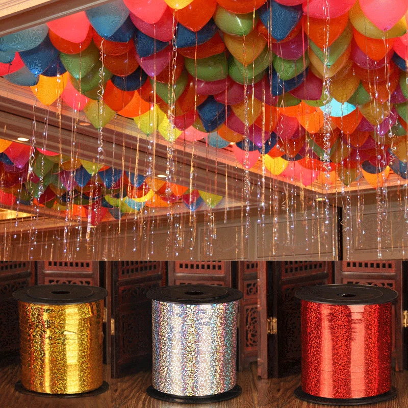 Аксессуары для воздушных шаров ленты шариков лазерная атласная лента свадьбы