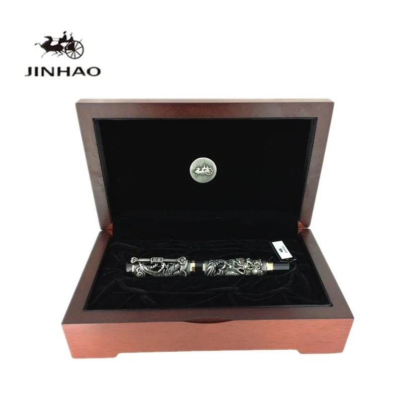 

Jinhao Dragon Phoenix Pattern Medium Nib Heavy Fountain Pen with Original Box Free Shipping
