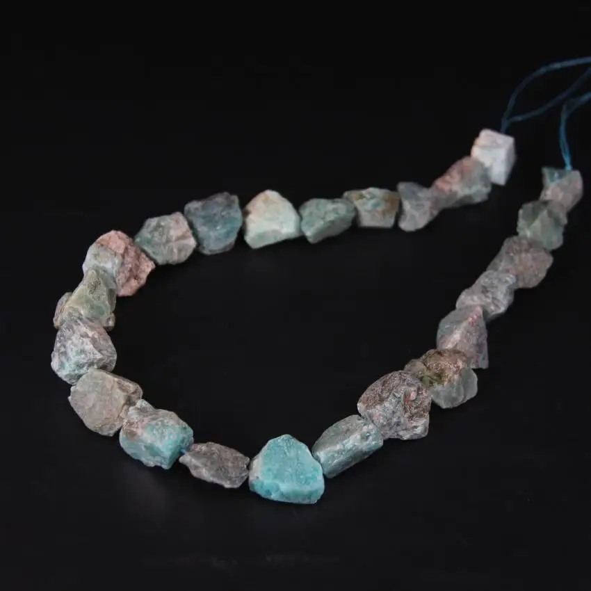

15.5"/strand Freeform Peru Amazonite Cut Raw Nugget Loose Beads,Natural Gems Stone Rough Gravel Chips DIY Pendant Jewelry Making