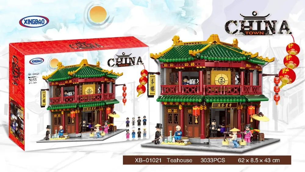 XINGBAO 01021 Lepining China Town Серия китайской архитектуры набор моделей чайного дома