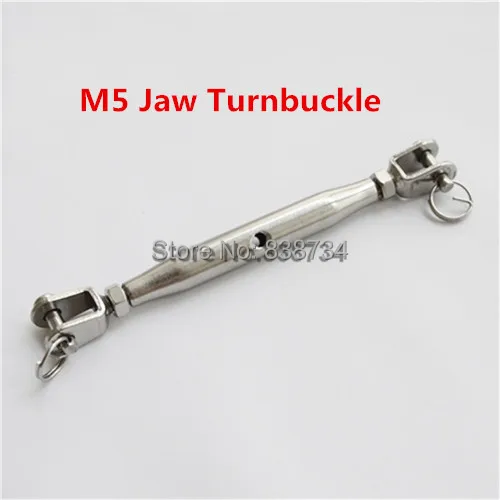 

5pcs 304 Stainless Steel Closed Body M5 Jaw Turnbuckle Adjust Chain Rigging